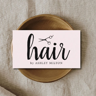 Elegant Ro Black Scissors Hair Stylist Visitkort