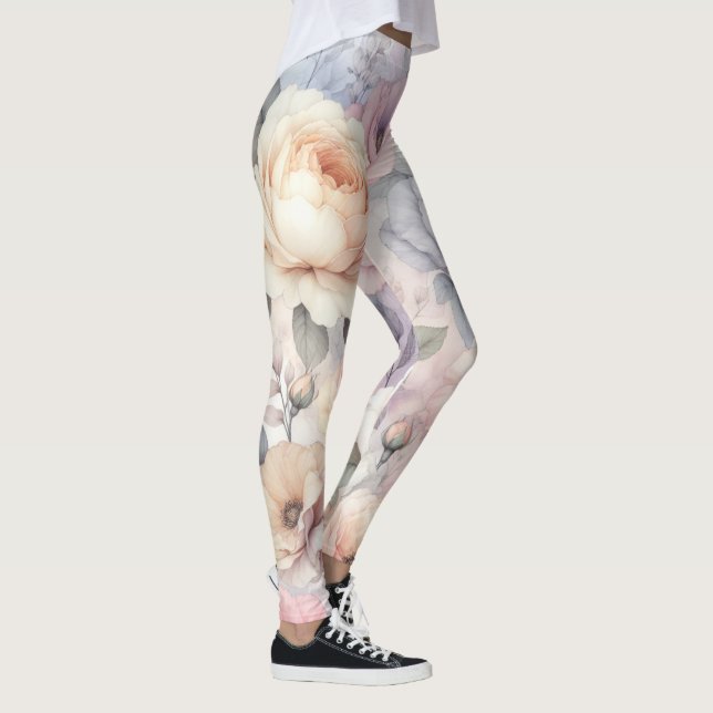 Elegant Ro Blommar Leggings (Höger)