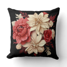 Elegant Ro Blommigt Dekorativ kudde - Vintage och