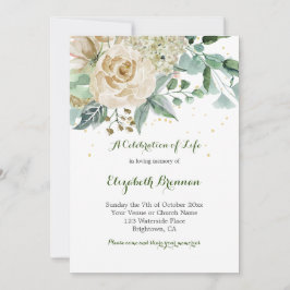 Elegant Ro Blommigt Grönt Foliage Inbjudningar