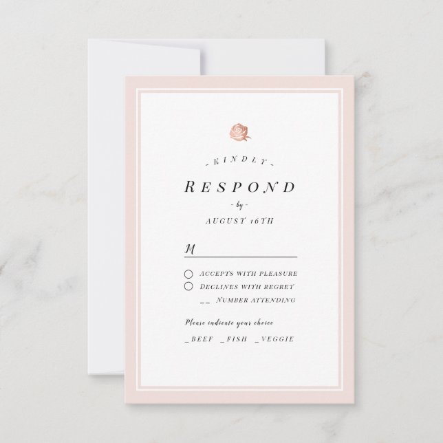 Elegant Ro blommigt guld minimalist bröllop OSA (Framsida)