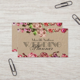 Elegant Ro Blommigt Professionell Bröllopsfixaren  Visitkort