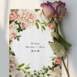 Elegant Ro Blommigt Romantik Photo Mors dag Kort