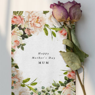 Elegant Ro Blommigt Romantik Photo Mors dag Kort