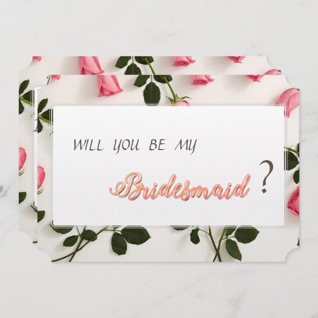 Elegant Ro Bridesmaid Card Inbjudningar (Fram/baksida)
