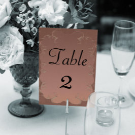 Elegant Ro Bröllop Guld ReceptionTable Bordsnummer