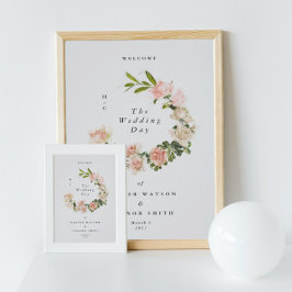 Elegant Ro Bröllop Romantik välkomstPoster i Poster