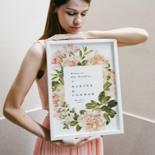 Elegant Ro Bröllop Romantik välkomstPoster i Poster