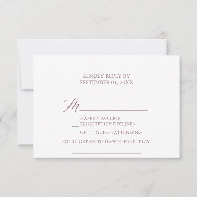Elegant Ro Calligraphy Sång Request OSA kort (Baksida)