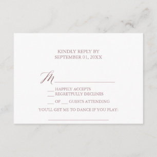 Elegant Ro Calligraphy Sång Request OSA kort