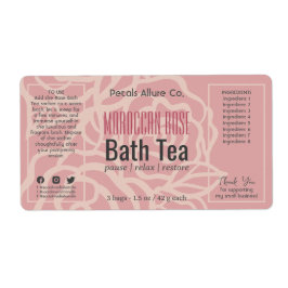 Elegant Ro Coral Rosa Blommigt Bath-produktetikett Fraktsedel