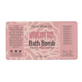 Elegant Ro Coral Rosa Blommigt Spa Product Label Fraktsedel