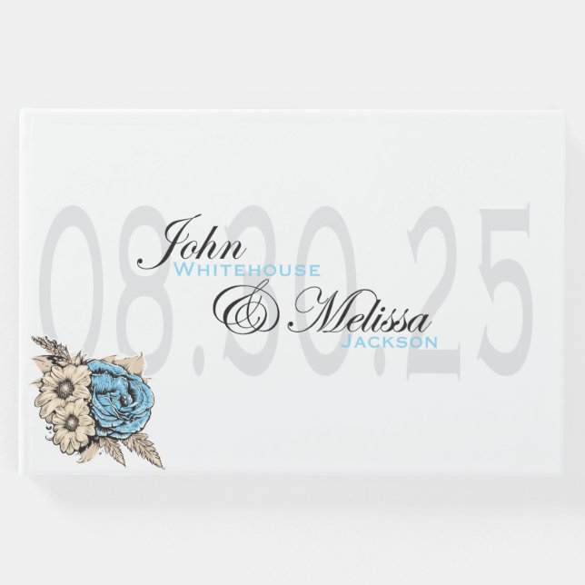 Elegant ro-design med skriptet namn gästböcker (Framsida)