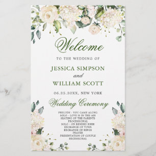 Elegant Ro Eucalyptus Bröllop Ceremony-programmet