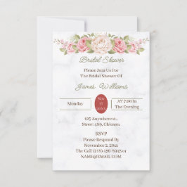 Elegant Ro Flower Anpassningsbar Möhippa Inbjudningar