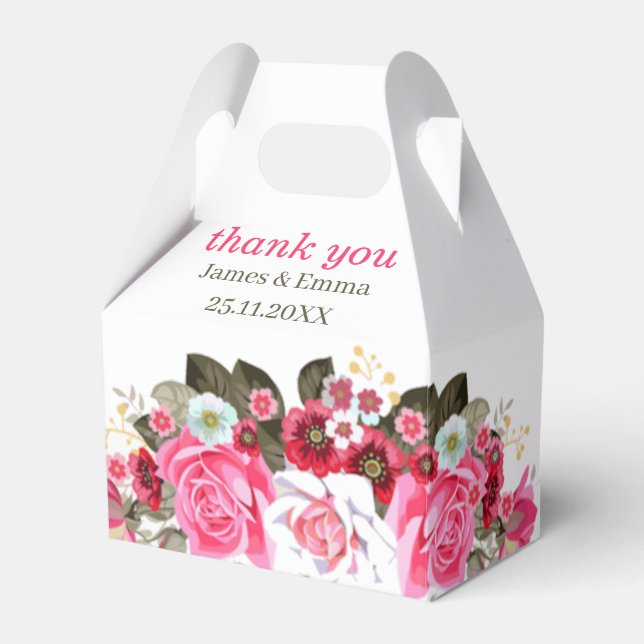 Elegant Ro Flower Customized Bröllop Presentaskar (Framsidan Sidan)