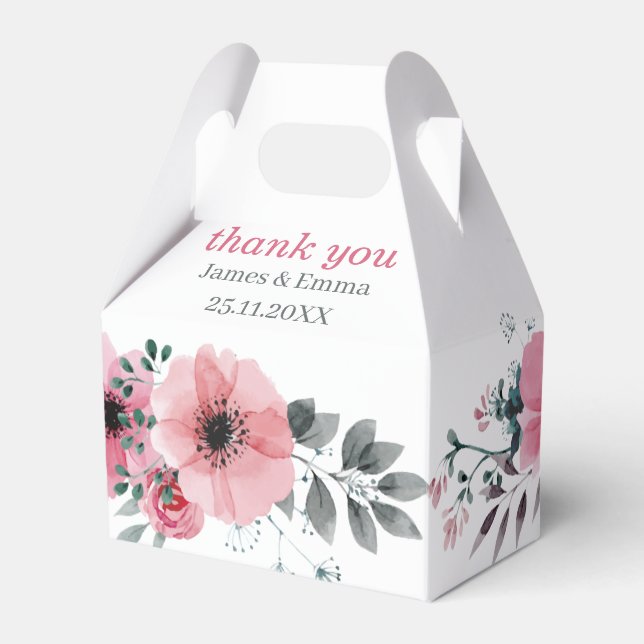 Elegant Ro Flower Customized Bröllop Presentaskar (Framsidan Sidan)