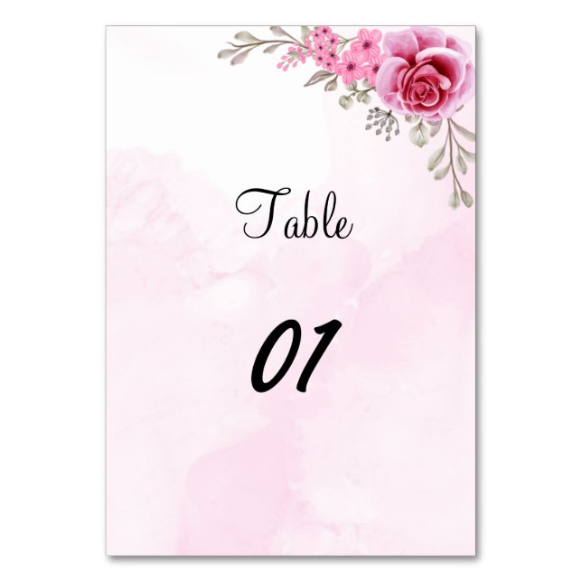 Elegant Ro Flower Personlig Bröllop Bordsnummer (Framsidan)