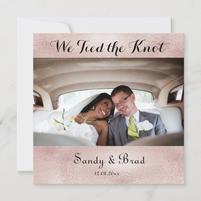 Elegant Ro Foto Bröllop meddelande om Guld (Framsida)