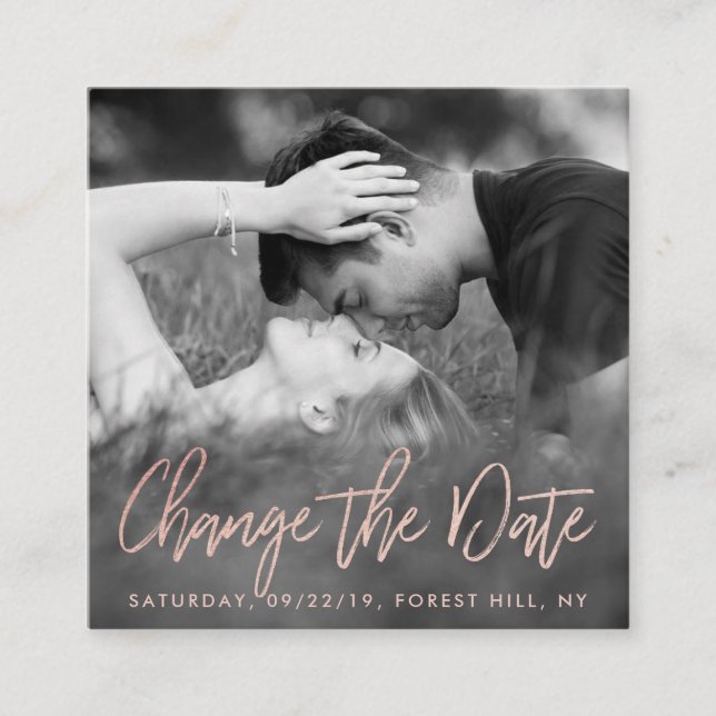 Elegant Ro-fotoskriptändring av datum Tilläggskort (Framsida)