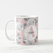Elegant Ro Garden i Rosa Monogram Mugg