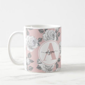 Elegant Ro Garden i Rosa Monogram Mugg