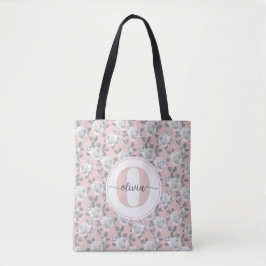 Elegant Ro Garden Monogram Rosa Tygkasse
