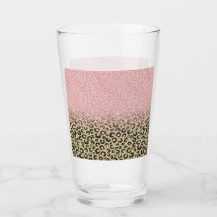 Elegant Ro Glitter Black Leopard Skriv ut Glaskopp