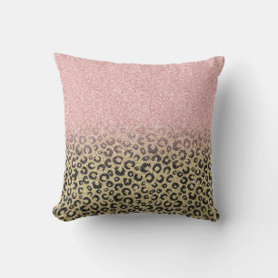 Elegant Ro Glitter Black Leopard Skriv ut Kudde