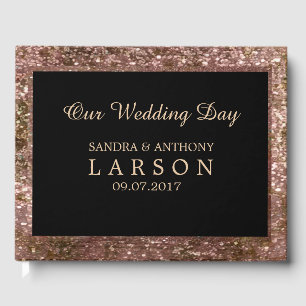 Elegant Ro Glitter, Bröllop, gäst Bok i Guld