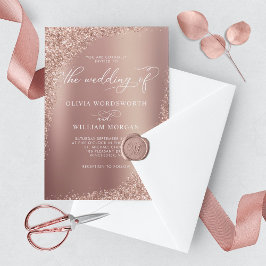 Elegant Ro Glitter Bröllop Inbjudningar