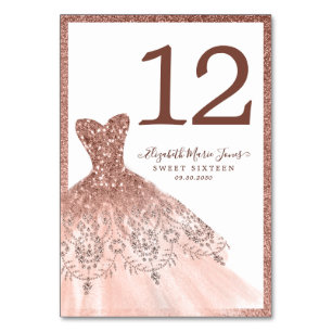 Elegant Ro Glitter Dress Sweet 16 Birthday Bordsnummer