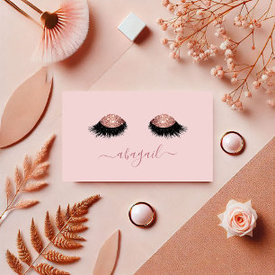 Elegant Ro Glitter Eyelash Makeup Artist Visitkort