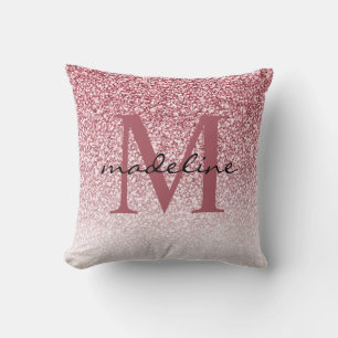 Elegant Ro Glitter Girly Monogram Kudde