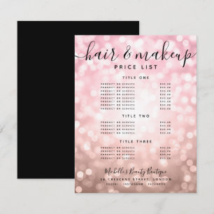Elegant Ro Glitter Guld Ljus Salon Pris Menu OSA Kort
