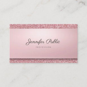 Elegant Ro Glitter Guld, modern handskriven Namn Visitkort