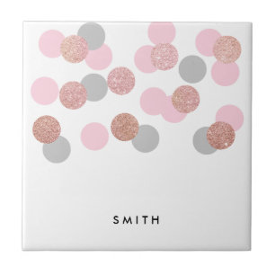 elegant ro glitter guld pastel rosa konetti kakelplatta