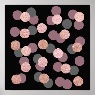 elegant ro glitter guld pastel rosa konetti poster