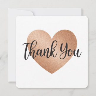 Elegant Ro Glitter Heart "Tack" Greeti Guld Julkort