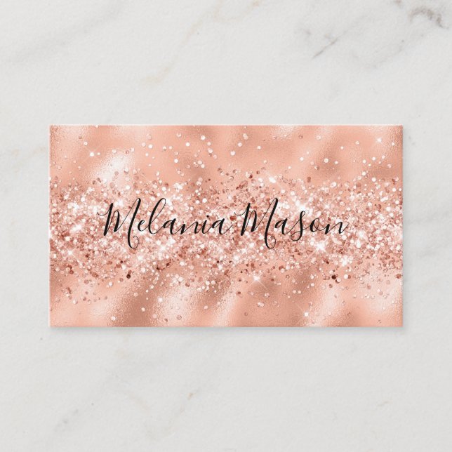 Elegant Ro Glitter Makeup Artist Sparkly Visitkort (Framsida)