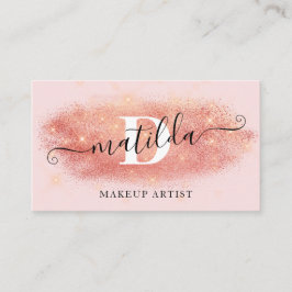 Elegant ro glitter rosa makeup artist visitkort