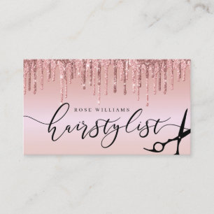 Elegant ro glitter saxar hårstylist squ visitkort