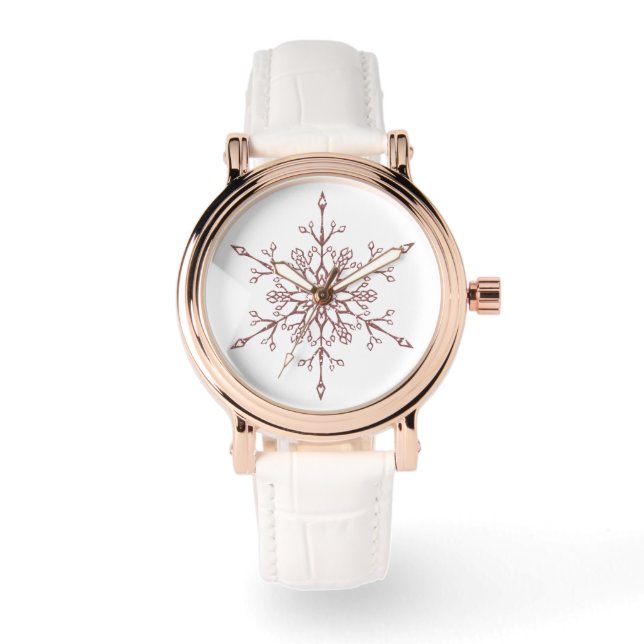 Elegant Ro Glitter: Snowflake-jul Armbandsur (Framsida)