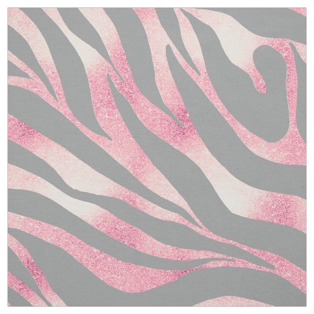 Elegant Ro Glitter Zebra Grått Animaliska utskrift Tyg (Provkarta)