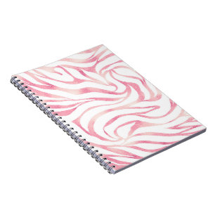 Elegant Ro Glitter Zebra White Animal Print Anteckningsbok