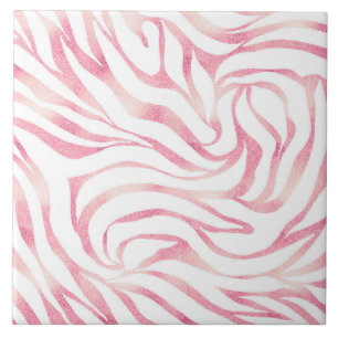 Elegant Ro Glitter Zebra White Animal Print Kakelplatta