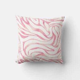 Elegant Ro Glitter Zebra White Animal Print Kudde