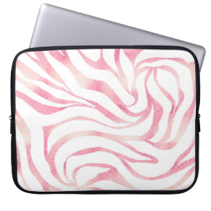 Elegant Ro Glitter Zebra White Animal Print Laptop Fodral