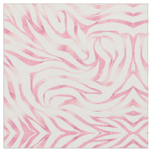 Elegant Ro Glitter Zebra White Animal Print Tyg
