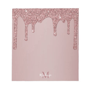 Elegant Ro Gnistra Guld Glitter driver Monogram Anteckningsblock